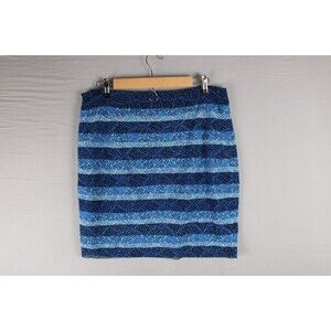 White House Black Market Skirt Womens 10 Black Blue Layered Lined Skirt Casual